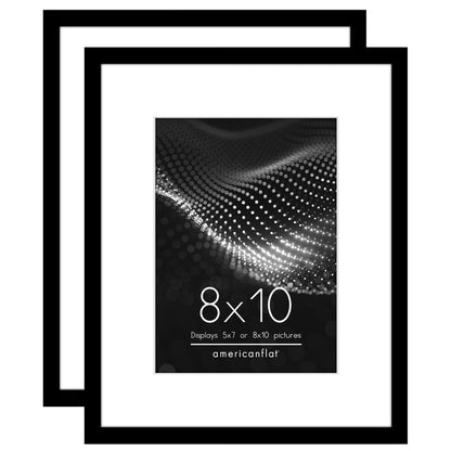 Picture Frame 2 Pack | With Mat | Modern Style | Shatter-Resistant Glass Display