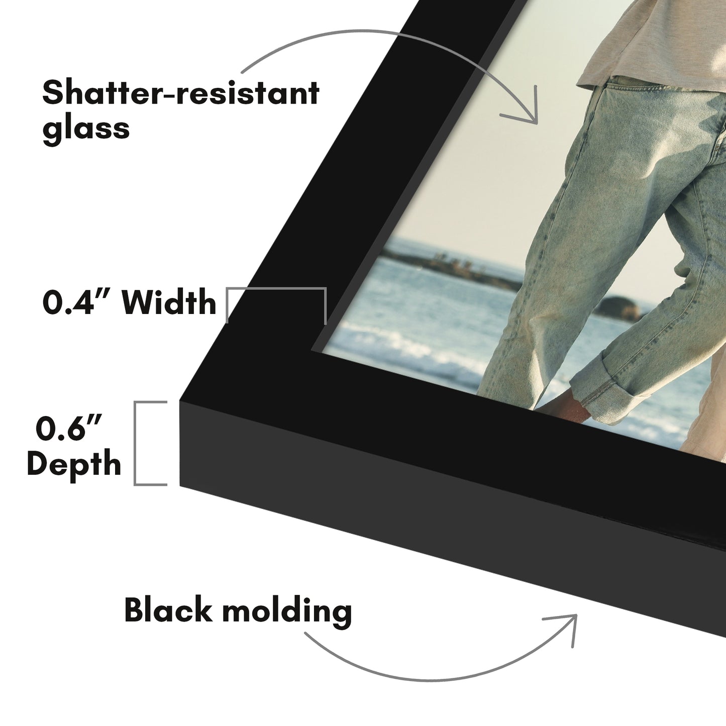 Wall Picture Frame | Contemporary Style | Protective Glass | Easy Mount Display