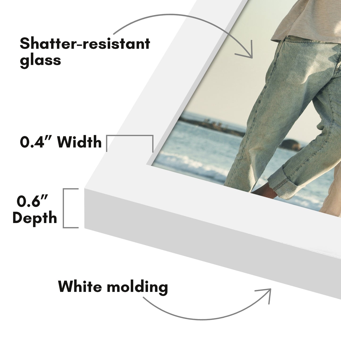 Wall Picture Frame | Contemporary Style | Protective Glass | Easy Mount Display
