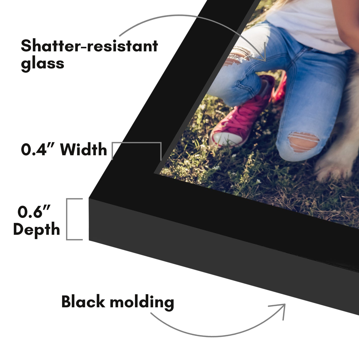 Wall Picture Frame | Contemporary Style | Protective Glass | Easy Mount Display