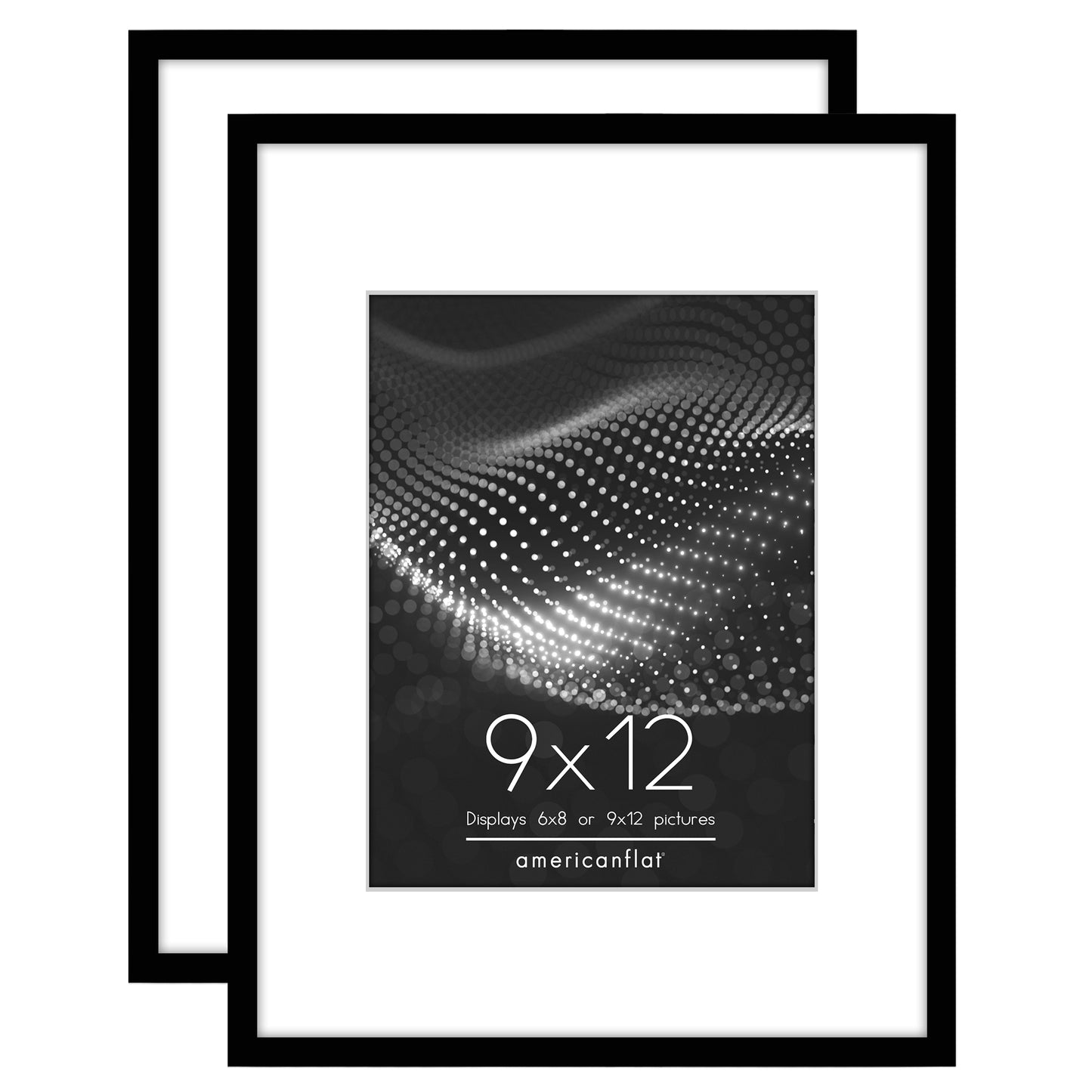 Picture Frame 2 Pack | With Mat | Modern Style | Shatter-Resistant Glass Display