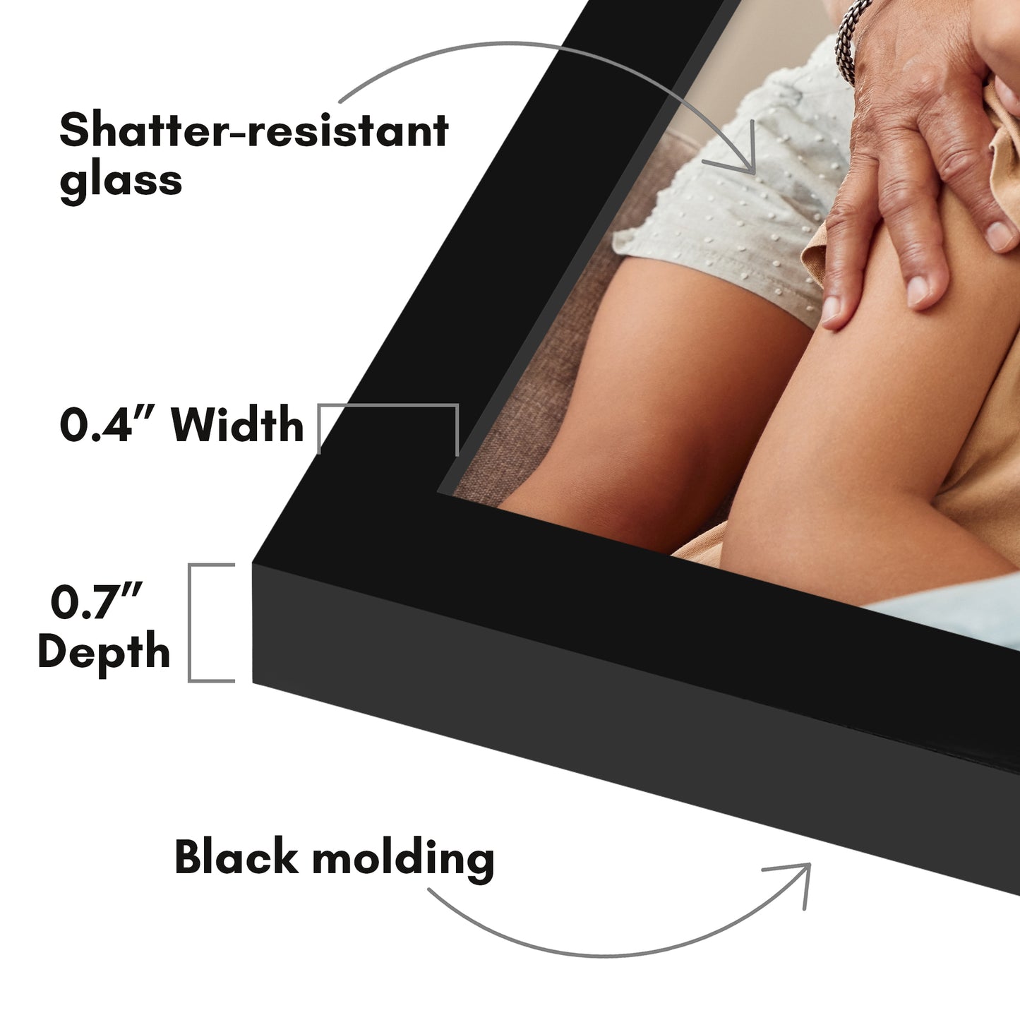 Wall Picture Frame | Contemporary Style | Protective Glass | Easy Mount Display