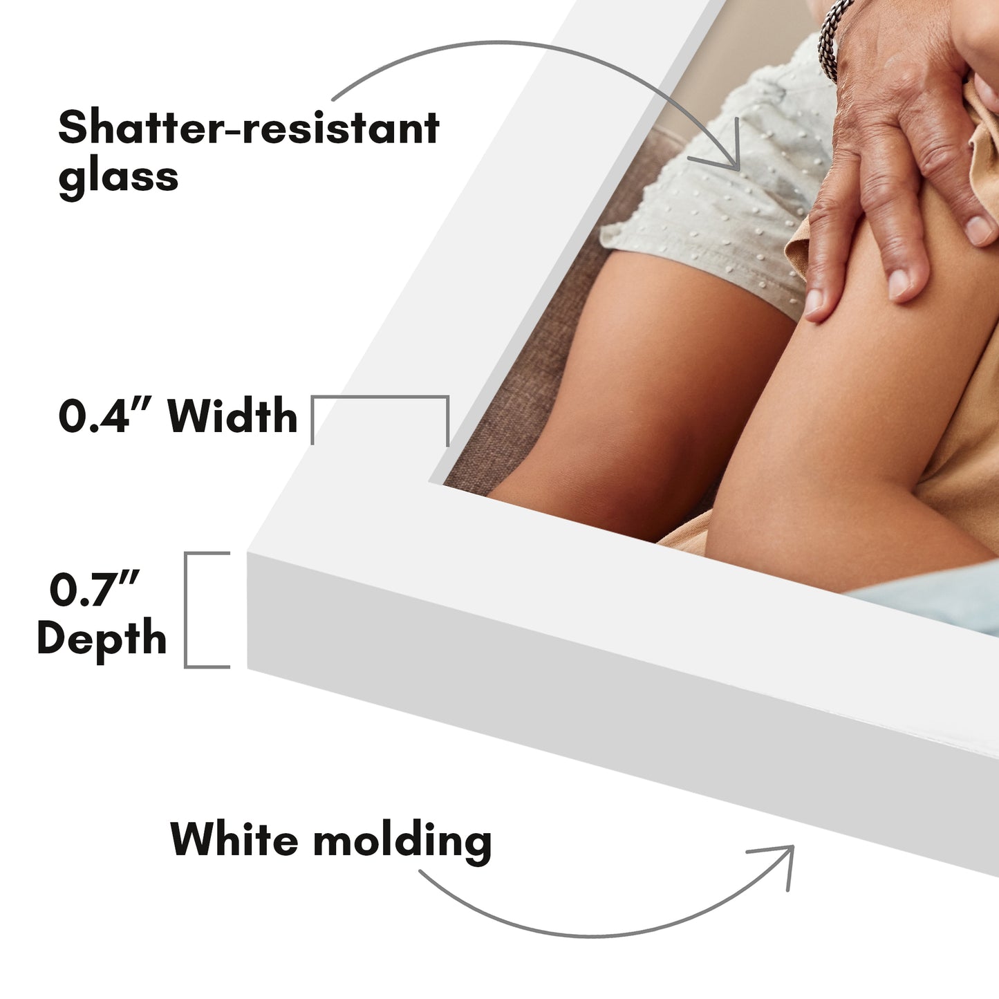 Wall Picture Frame | Contemporary Style | Protective Glass | Easy Mount Display