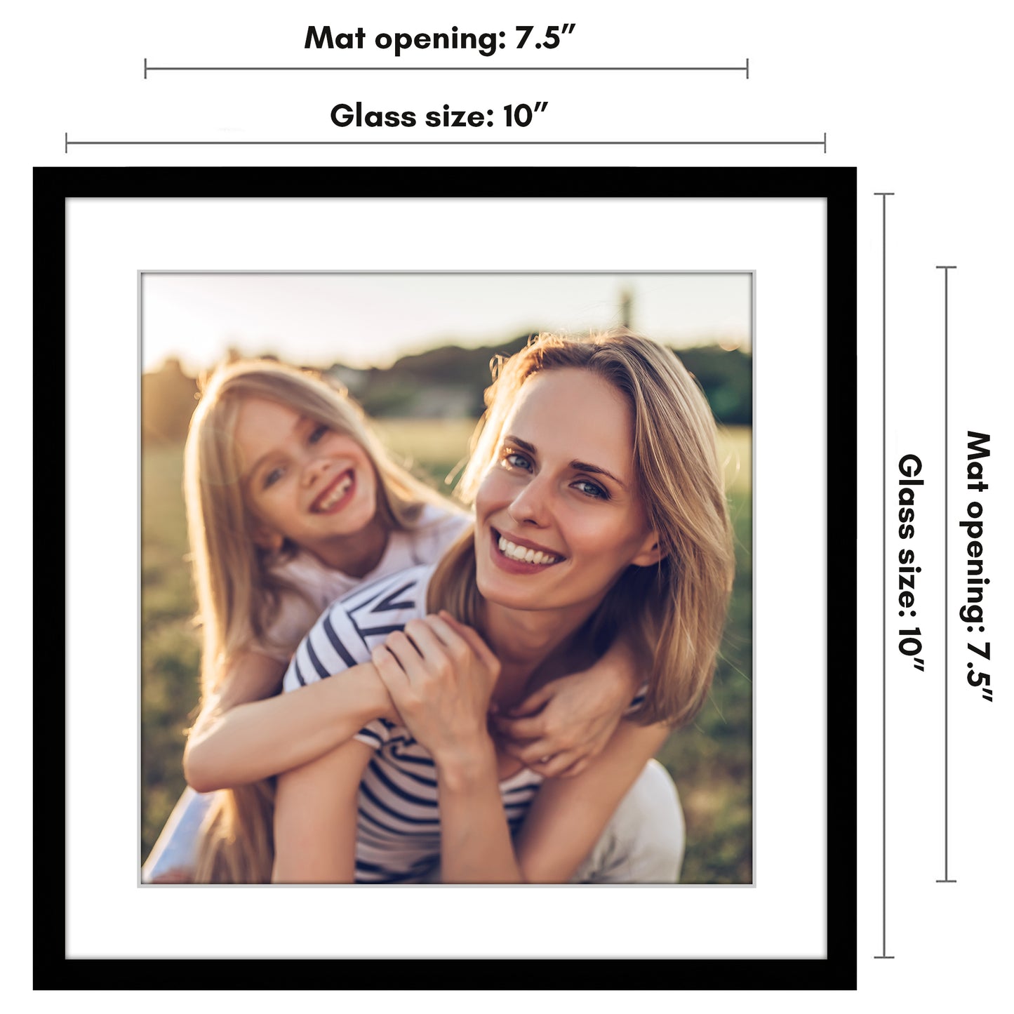 Picture Frame with Mat | Modern Style | Shatter-Resistant Glass | Wall Display