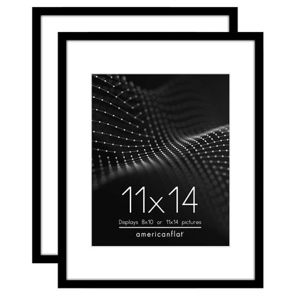Picture Frame 2 Pack | With Mat | Modern Style | Shatter-Resistant Glass Display
