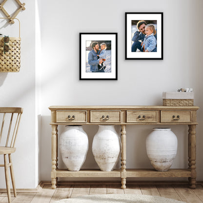 Picture Frame 2 Pack | With Mat | Modern Style | Shatter-Resistant Glass Display