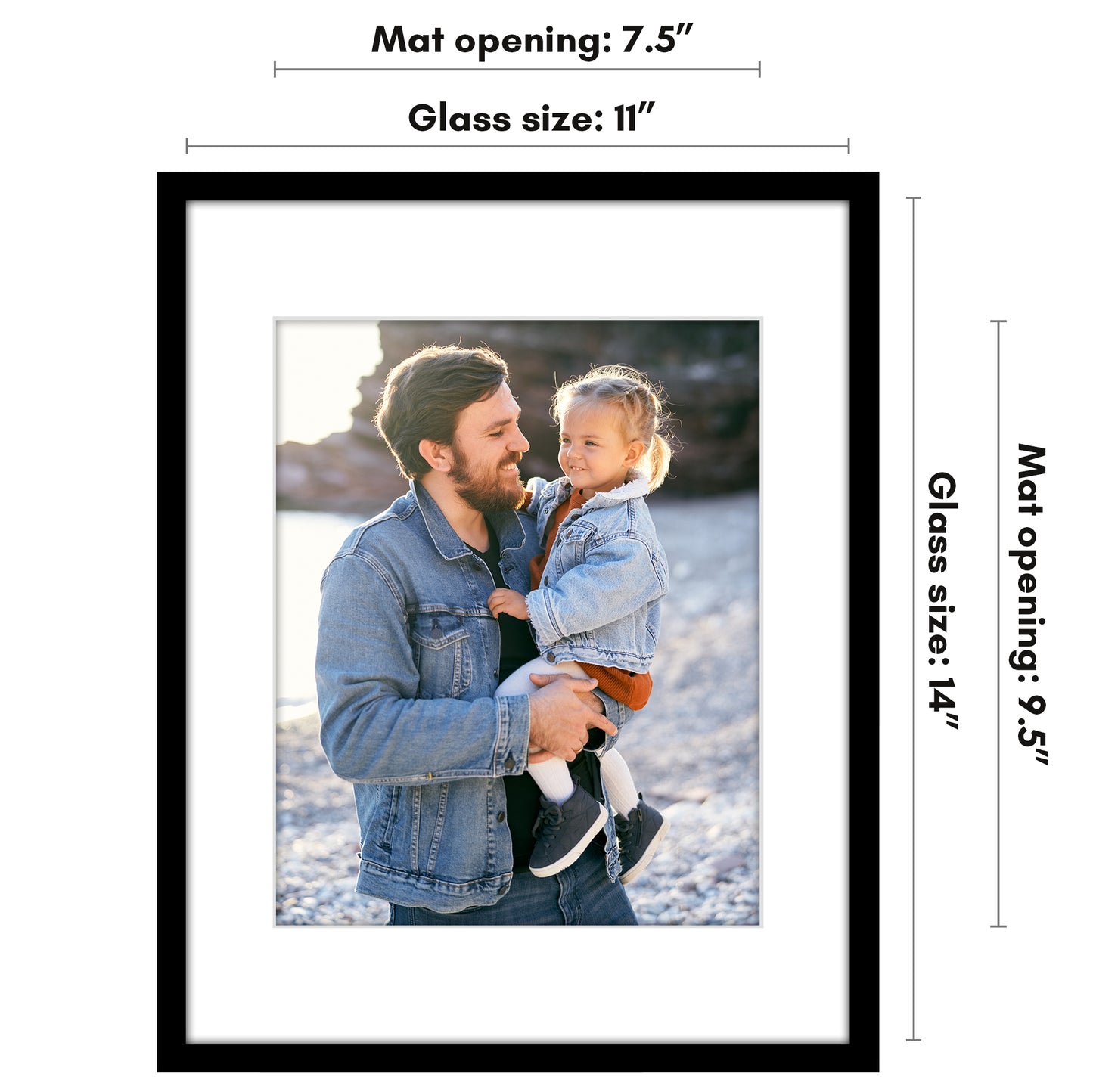 Picture Frame with Mat | Modern Style | Shatter-Resistant Glass | Wall Display