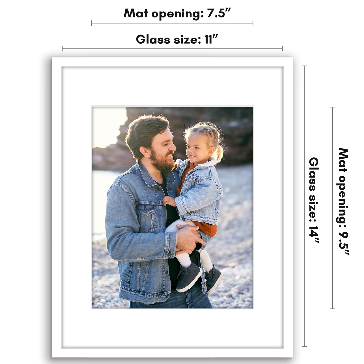 Picture Frame with Mat | Modern Style | Shatter-Resistant Glass | Wall Display