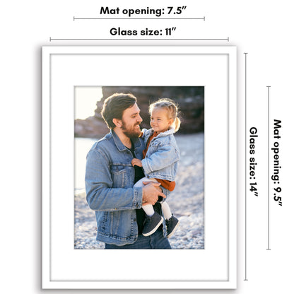 Picture Frame with Mat | Modern Style | Shatter-Resistant Glass | Wall Display