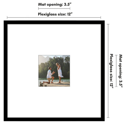 Picture Frame | Decorative Thin Border | Oversized Mat | Shatter-Resistant Glass