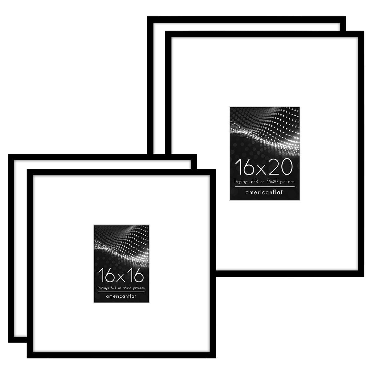 Americanflat Set of 3 Picture Frames  | Gallery Wall Frame Set | Black
