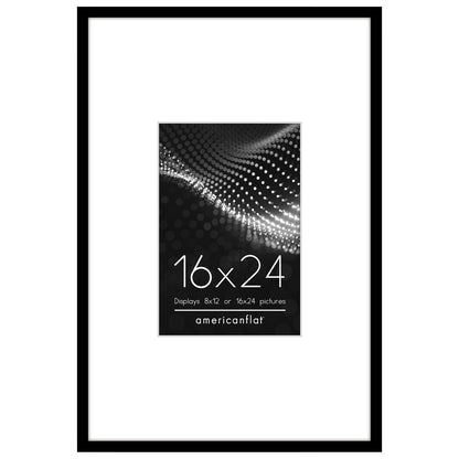 Picture Frame | Decorative Thin Border | Oversized Mat | Shatter-Resistant Glass