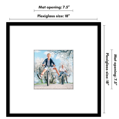Picture Frame | Decorative Thin Border | Oversized Mat | Shatter-Resistant Glass
