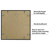 Americanflat 20x20 Picture Frame with Mat | Set of 3 | Black Slim Molding