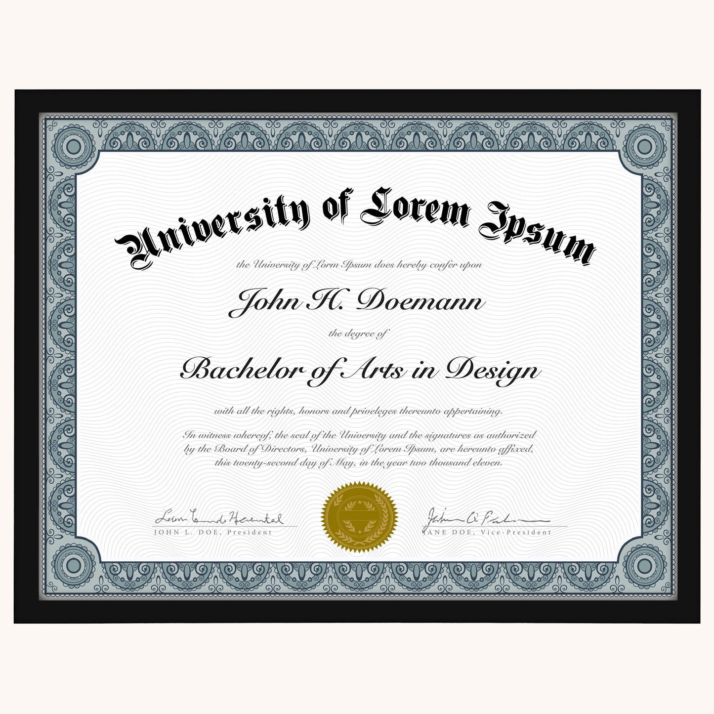 Diploma Frame | Thin Border | Shatter-Resistant Glass | Certificate Display