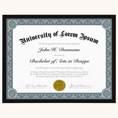 Diploma Frame | Thin Border | Shatter-Resistant Glass | Certificate Display