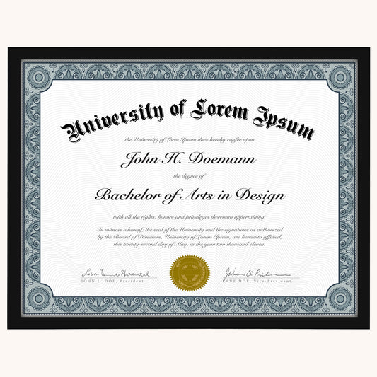 Diploma Frame | Thin Border | Shatter-Resistant Glass | Certificate Display