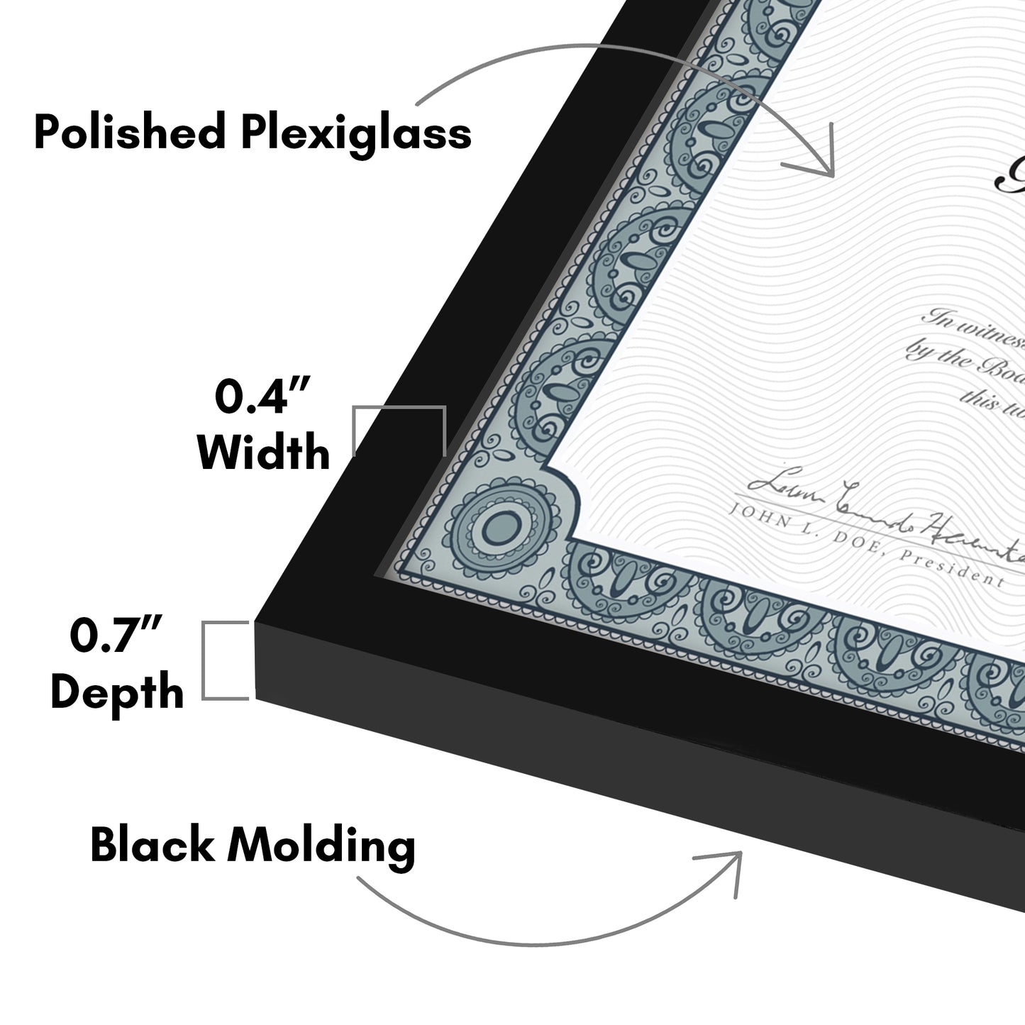 Diploma Frame | Thin Border | Shatter-Resistant Glass | Certificate Display