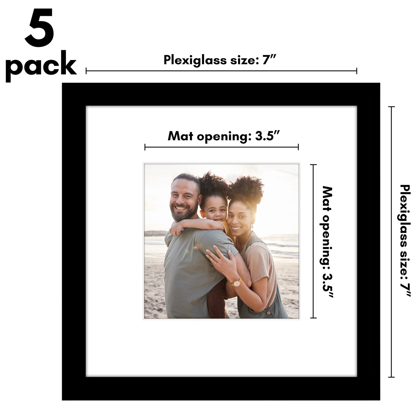 Picture Frame - Set of 5 Frames - Variety of Sizes and Colors