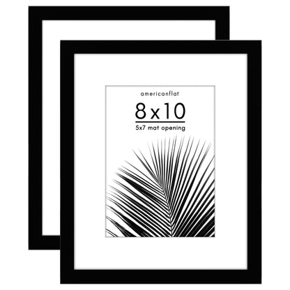 Picture Frame 2 Pack | With Mat | Protective Plexiglass Cover | Wall Decor