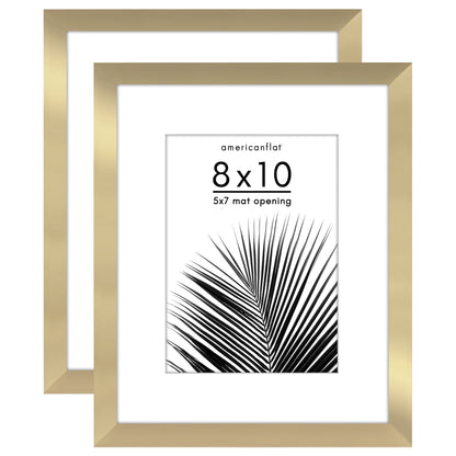 Picture Frame 2 Pack | With Mat | Protective Plexiglass Cover | Wall Decor