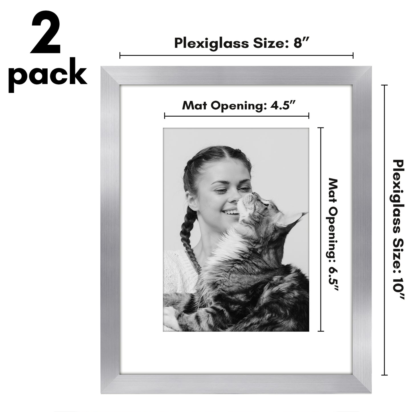 Set of 2 - Classic Gallery Picture Frame with Mat | Galleria Collection