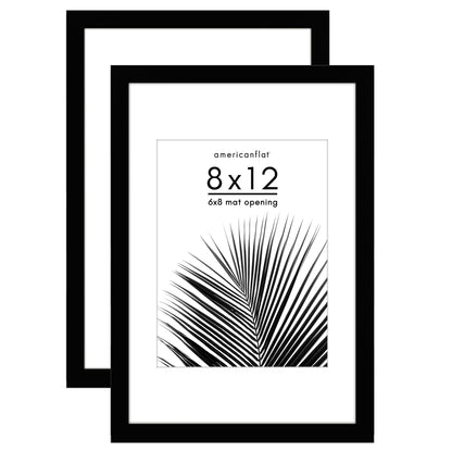 Picture Frame 2 Pack | With Mat | Protective Plexiglass Cover | Wall Decor