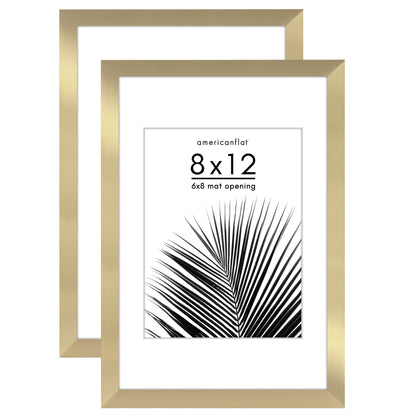 Picture Frame 2 Pack | With Mat | Protective Plexiglass Cover | Wall Decor