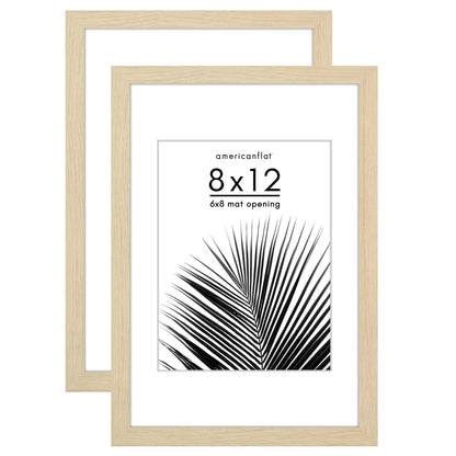 Picture Frame 2 Pack | With Mat | Protective Plexiglass Cover | Wall Decor