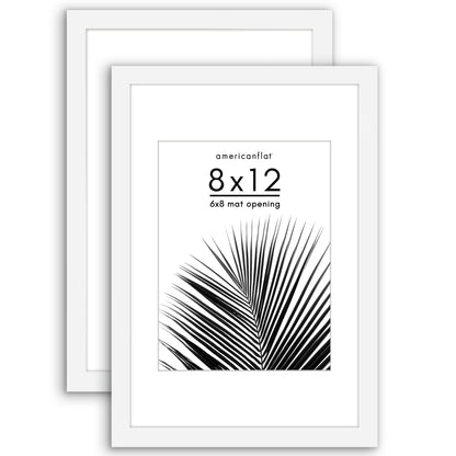 Picture Frame 2 Pack | With Mat | Protective Plexiglass Cover | Wall Decor