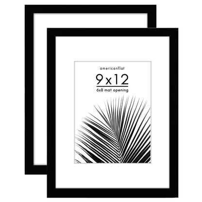 Picture Frame 2 Pack | With Mat | Protective Plexiglass Cover | Wall Decor