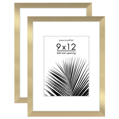 Picture Frame 2 Pack | With Mat | Protective Plexiglass Cover | Wall Decor