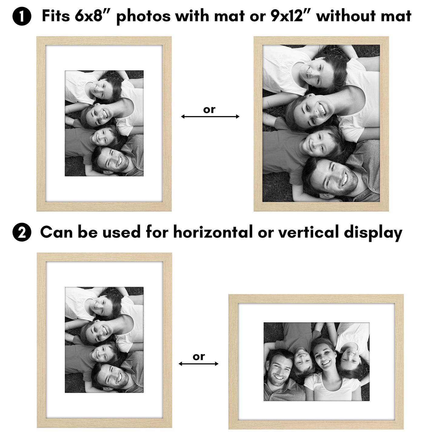 Picture Frame 2 Pack | With Mat | Protective Plexiglass Cover | Wall Decor