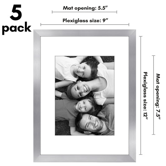 Picture Frame - Set of 5 Frames - Variety of Sizes and Colors