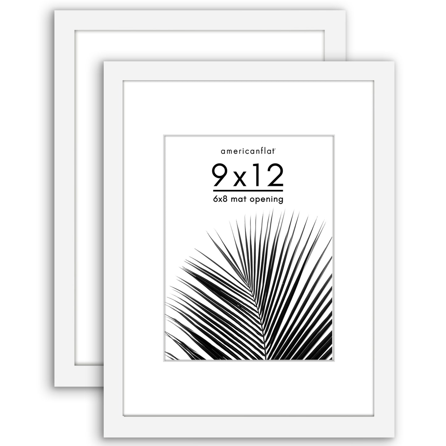 Picture Frame 2 Pack | With Mat | Protective Plexiglass Cover | Wall Decor