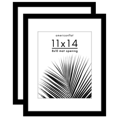 Picture Frame 2 Pack | With Mat | Protective Plexiglass Cover | Wall Decor
