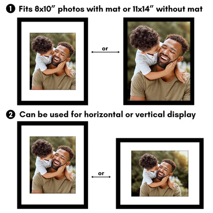 Picture Frame 2 Pack | With Mat | Protective Plexiglass Cover | Wall Decor