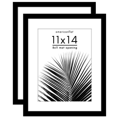 Picture Frame 2 Pack | With Mat | Protective Plexiglass Cover | Wall Decor