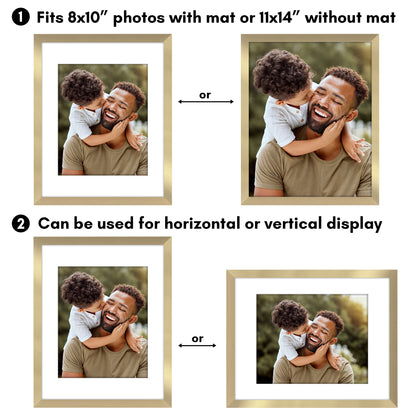 Picture Frame 2 Pack | With Mat | Protective Plexiglass Cover | Wall Decor