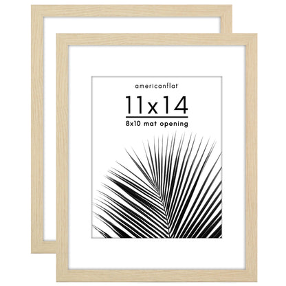 Picture Frame 2 Pack | With Mat | Protective Plexiglass Cover | Wall Decor