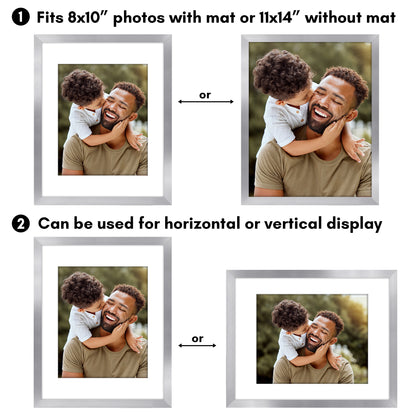 Picture Frame 2 Pack | With Mat | Protective Plexiglass Cover | Wall Decor