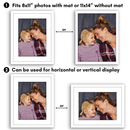 Picture Frame 2 Pack | With Mat | Protective Plexiglass Cover | Wall Decor