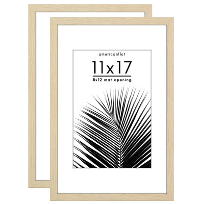 Picture Frame 2 Pack | With Mat | Protective Plexiglass Cover | Wall Decor