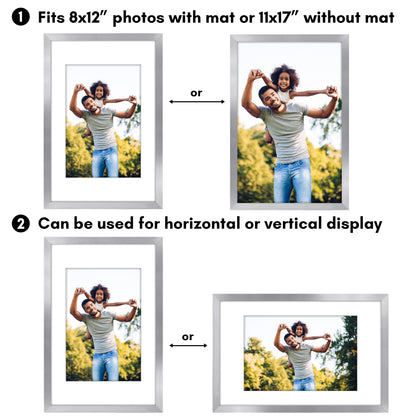 Picture Frame 2 Pack | With Mat | Protective Plexiglass Cover | Wall Decor