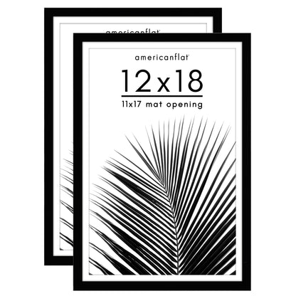 Picture Frame 2 Pack | With Mat | Protective Plexiglass Cover | Wall Decor
