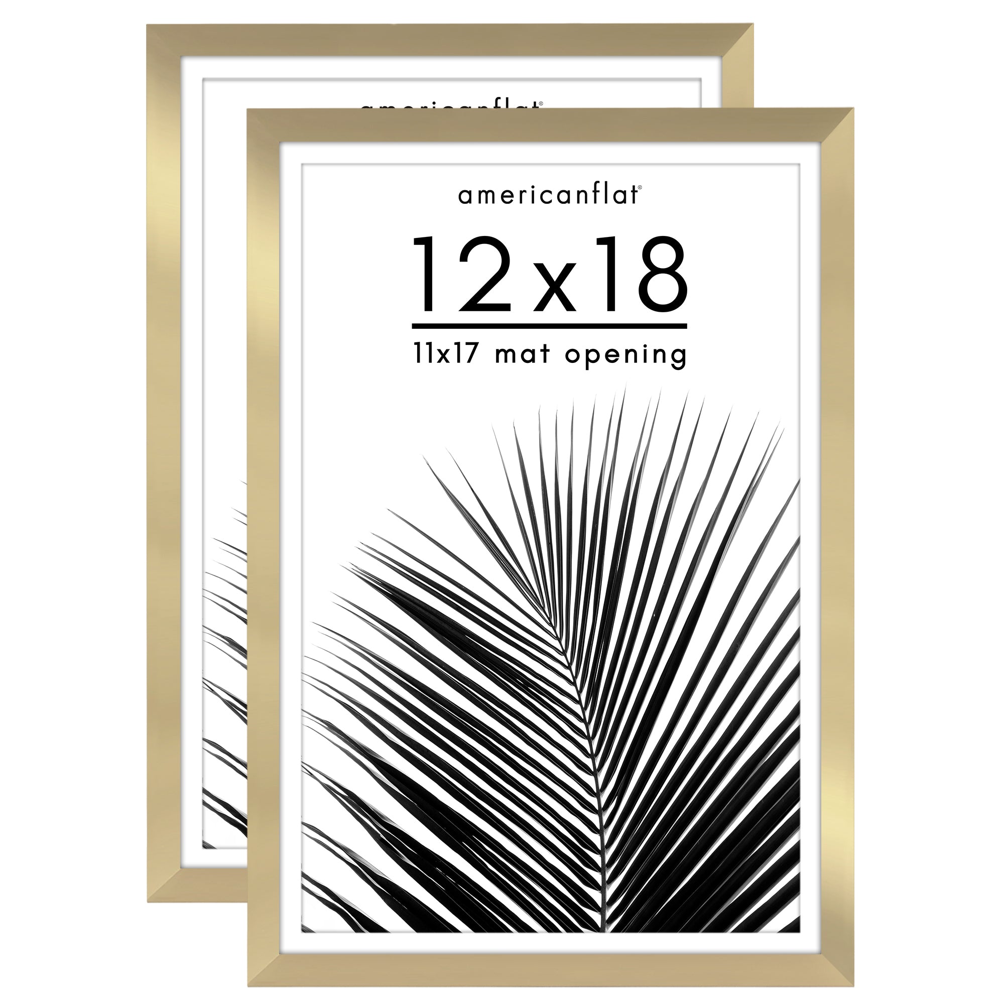 5x7 with 4x6 Mat | Picture Frame | 2 Pack | Black | Modern