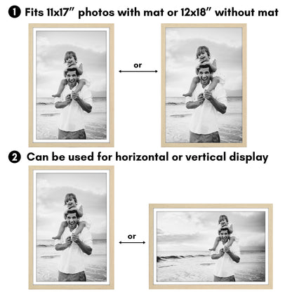 Picture Frame 2 Pack | With Mat | Protective Plexiglass Cover | Wall Decor