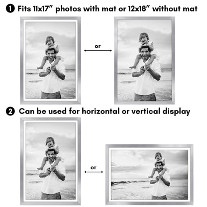 Picture Frame 2 Pack | With Mat | Protective Plexiglass Cover | Wall Decor