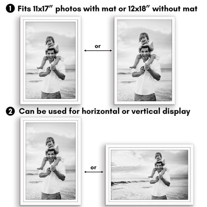 Picture Frame 2 Pack | With Mat | Protective Plexiglass Cover | Wall Decor