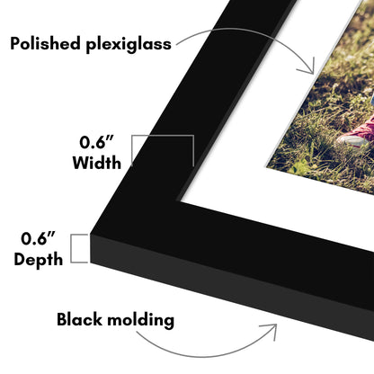 Picture Frame 2 Pack | With Mat | Protective Plexiglass Cover | Wall Decor